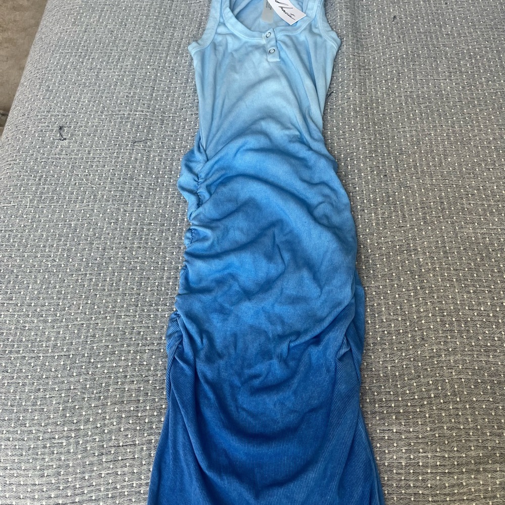 Red Haute Blue Ombre Sleeveless Midi Dress